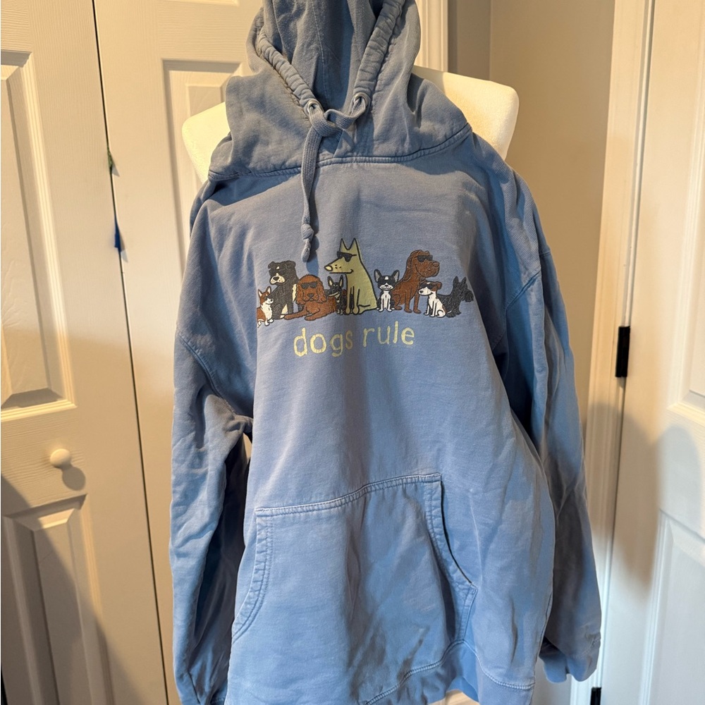 Blue Women’s “Teddy” Hoodie with Dog Print